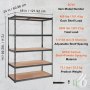Estantería de almacenamiento VEVOR, ajustable, de 5 niveles, con capacidad de 907 kg, resistente, de metal, para garaje, color negro, 122 cm de largo x 61 cm de ancho x 183 cm de alto, ideal para cocina, despensa, sótano, baño, lavandería.
