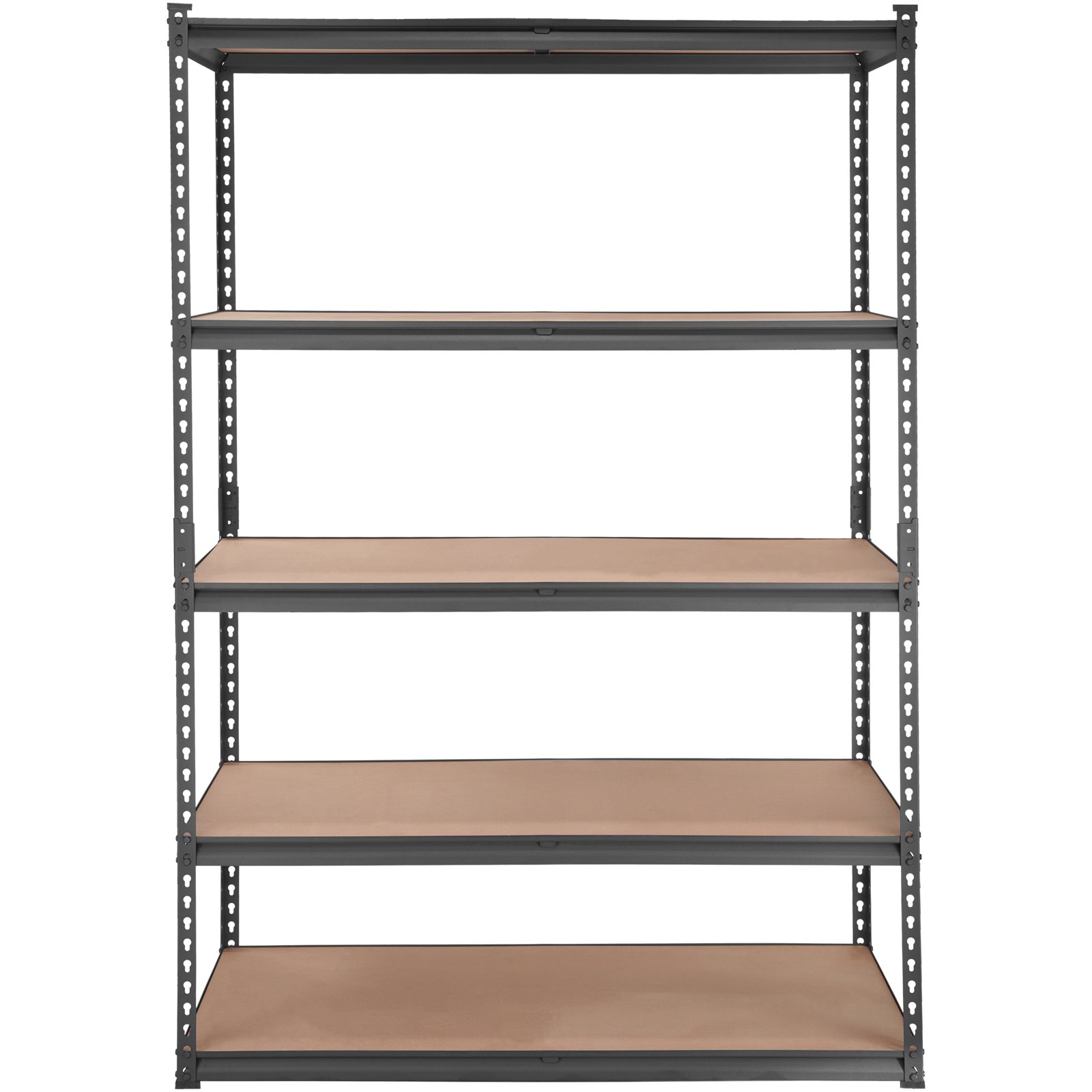 Estantería de almacenamiento VEVOR, ajustable, de 5 niveles, con capacidad de 907 kg, resistente, de metal, para garaje, color negro, 122 cm de largo x 61 cm de ancho x 183 cm de alto, ideal para cocina, despensa, sótano, baño, lavandería.