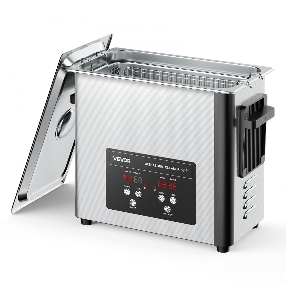 Limpiador ultrasónico VEVOR de 6 litros, máquina profesional con cesta de limpieza y pantalla digital, 120 W, acero inoxidable, 40 kHz, ideal para limpiar relojes, maquinillas de afeitar, joyas, monedas y más.
