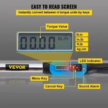 Llave dinamométrica digital VEVOR Llave dinamométrica ajustable Impulsión de 1/2" 5-99.5 ft-lb
