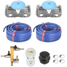 VEVOR Aireador de estanque, potencia de 550 W, 5,2 CFM para lago de hasta 3 acres y 50 pies, kit de aireación de estanque que incluye compresor de 3/4 HP y 2 tubos pesados ​​de 100 pies y 2 difusores