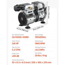 VEVOR Pond Aerator Lake Pond Aeration Kit 3/4 HP 550W 5.2CFM para hasta 3 acres