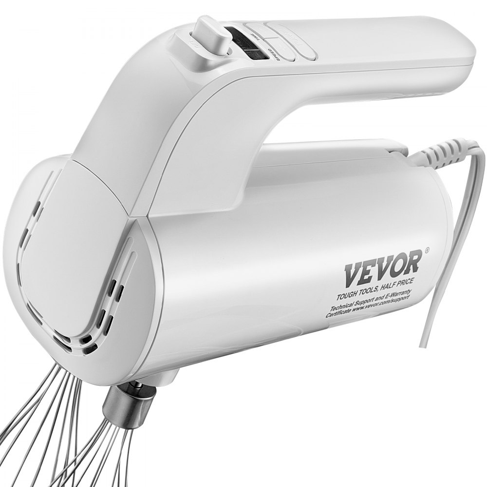 VEVOR Batidora de mano eléctrica digital, 5 velocidades, 200 W, batidora eléctrica portátil, con batidores Turbo Boost, ganchos para masa, batidores, bolsa de almacenamiento, suministros para hornear para batir huevos, galletas, pasteles, crema