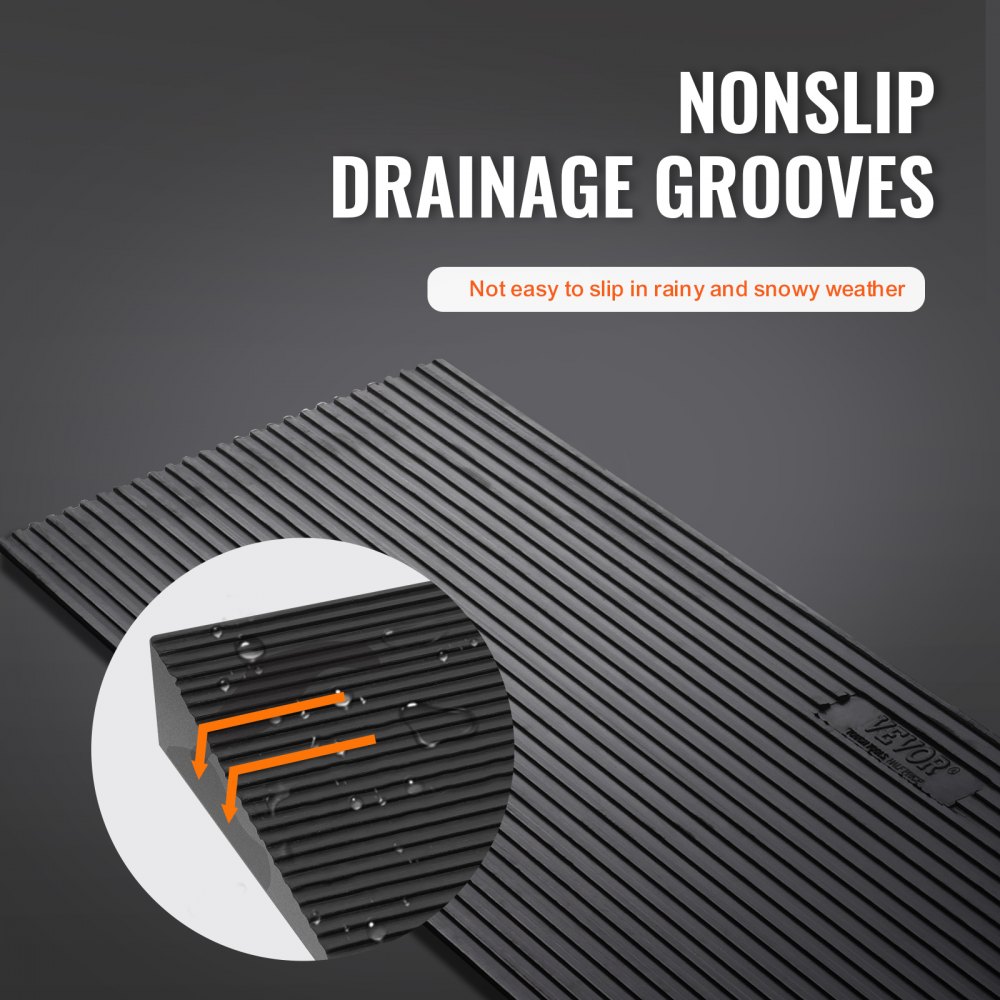 Rampa de umbral recortable VEVOR de 3 cm de altura para robot barredor, de caucho natural de 89 cm de ancho para silla de ruedas, antideslizante y de goma maciza con cinta adhesiva de doble cara para puertas, entradas de vehículos, baños y azulejos lisos.