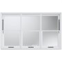 Ventana de concesión VEVOR de 152 x 91 cm, de aleación de aluminio, para servicio de food trucks, con ventanas de elevación vertical, puerta abatible y gancho de arrastre, con una inclinación de hasta 28 °C para food trucks y remolques de concesión.