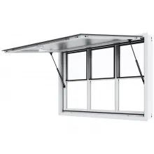 VEVOR Ventana de concesión de 60 x 36 pulgadas, ventana de servicio de camión de alimentos de aleación de aluminio con ventanas de elevación vertical y puerta de toldo y gancho de arrastre, ventana de servicio de hasta 85 grados para camiones de comida, remolques de concesión