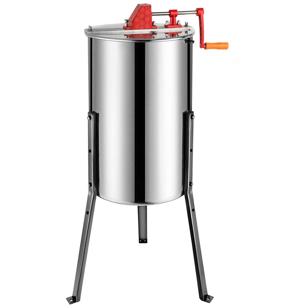VEVOR Extractor Manual de Miel de 3 Cuadros, Exprimidor de Miel de Acero Inoxidable 201, Separador de Miel Altura de 61 cm, Colmena de Abejas Diámetro de 38 cm de Alta Resistencia, Fácil de Montar