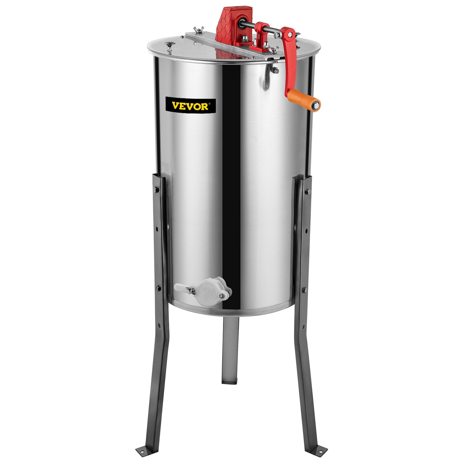 VEVOR Extractor Manual de Miel de 3 Cuadros, Exprimidor de Miel de Acero Inoxidable 201, Separador de Miel Altura de 61 cm, Colmena de Abejas Diámetro de 38 cm de Alta Resistencia, Fácil de Montar
