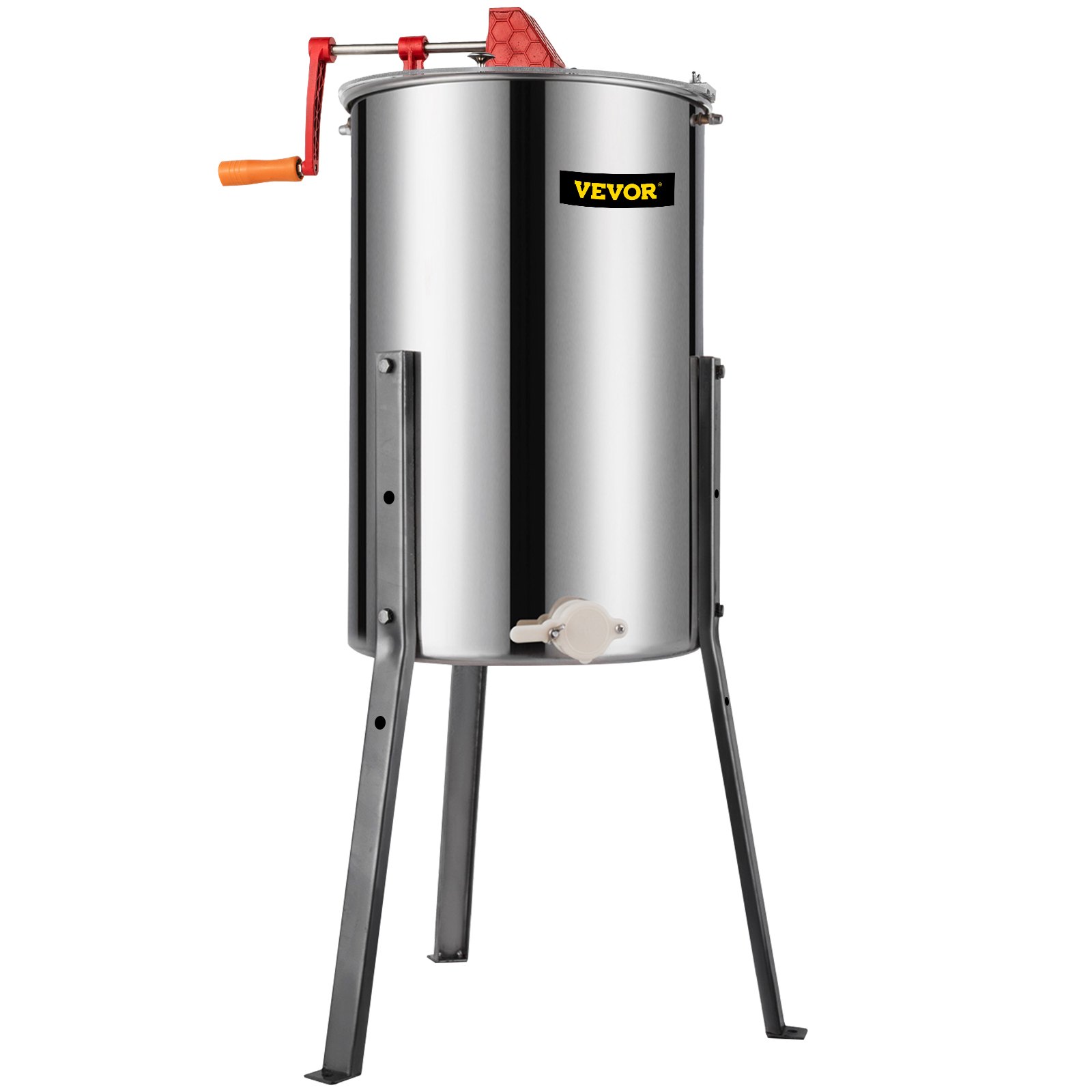 VEVOR Extractor Manual de Miel de 3 Cuadros, Exprimidor de Miel de Acero Inoxidable 201, Separador de Miel Altura de 61 cm, Colmena de Abejas Diámetro de 38 cm de Alta Resistencia, Fácil de Montar