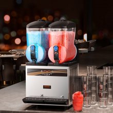 VEVOR Máquina de granizados Maquina para frappe Commercial Slush Machine Margarita Slush Maker 2x15L Máquina de bebidas congeladas
