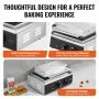 VEVOR 1550 W 10 PCS Máquina para Hacer Gofres Comerciales  Máquina para Hacer Gofres Rectangulares Plancha para Gofres Belgas de Acero Inoxidable Antiadherente con Control de Temperatura y Tiempo, Asa