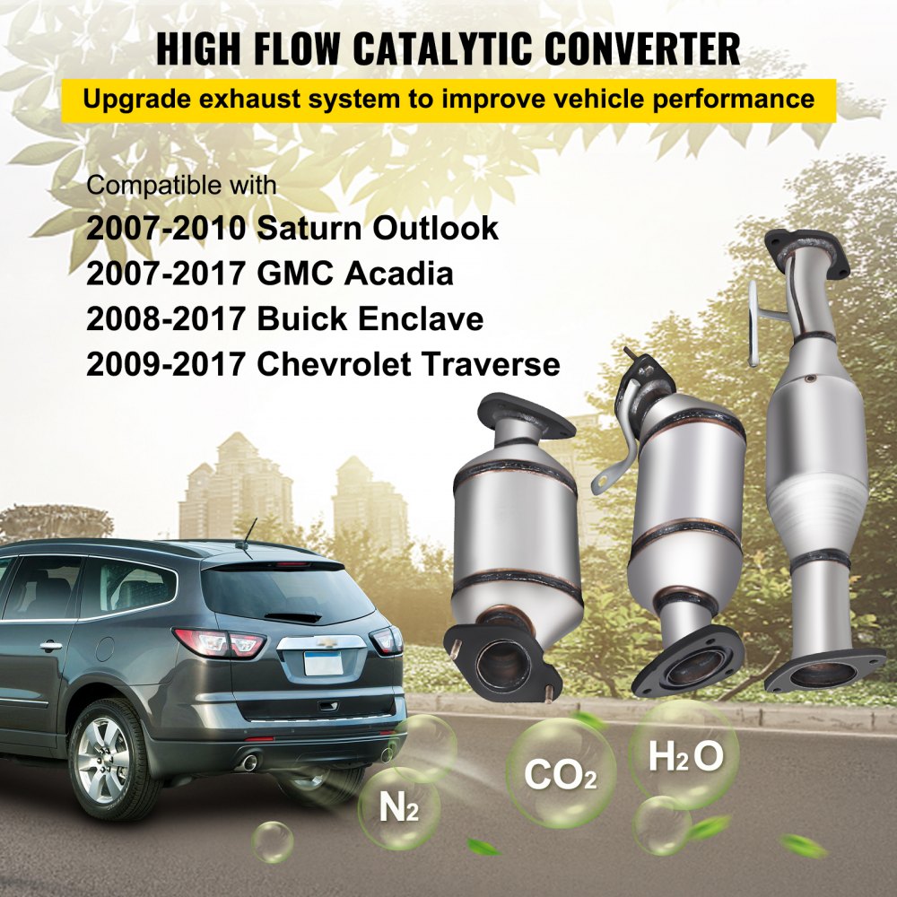 Convertidor catalítico de alto flujo compatible con el convertidor catalítico transversal VEVOR.