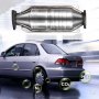 Convertidor catalítico VEVOR para Honda Accord con etiquetas de emisiones y vista trasera del vehículo.