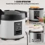 Olla arrocera comercial VEVOR de 45 tazas, olla arrocera grande de 9 litros con olla interior antiadherente, cocción rápida y 12 horas de conservación del calor, con taza y paleta para arroz, para restaurante.