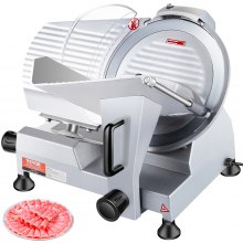 VEVOR Cortadora de carne comercial de 240 W, cortadora eléctrica de alimentos Deli, cortadora de alimentos eléctrica con hoja de acero al carbono de 10", cortadora de carne de 350-400 RPM, grosor ajustable de 0 a 0,47 pulgadas para uso comercial y doméstico