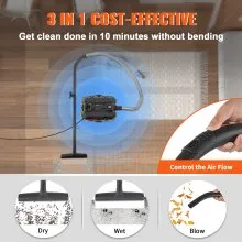 VEVOR Wet Dry Vac, 4 galones, 5 pico HP, aspiradora de tienda 3 en 1 con función de soplado Accesorios portátiles para limpiar piso, tapicería, espacio, automóvil, lista ETL, negro