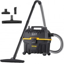 VEVOR Wet Dry Vac, 4 galones, 5 pico HP, aspiradora de tienda 3 en 1 con función de soplado Accesorios portátiles para limpiar piso, tapicería, espacio, automóvil, lista ETL, negro