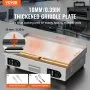 VEVOR - Plancha eléctrica comercial de 4400 W, parrilla de encimera plana, temperatura ajustable de 50 °C a 250 °C, 73 x 40 x 1 cm, acero inoxidable, con 2 palas, para uso doméstico o restaurante (sin enchufe).