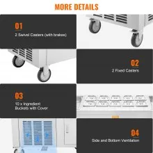 VEVOR Máquina para hacer rollos de helado frito, 2 piezas de 17,7" x 17,7" cuadradas para helado salteado, máquina para hacer helado comercial de acero inoxidable con compresor y 4 raspadores, para helado, yogur helado