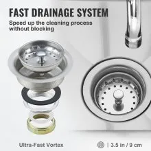 VEVOR Fregadero de preparación y uso de acero inoxidable, fregadero pequeño independiente de 1 compartimento que incluye grifo y patas, fregaderos comerciales de un solo tazón de 27 "x 41" para garaje, restaurante, cocina, lavandería, certificado NSF