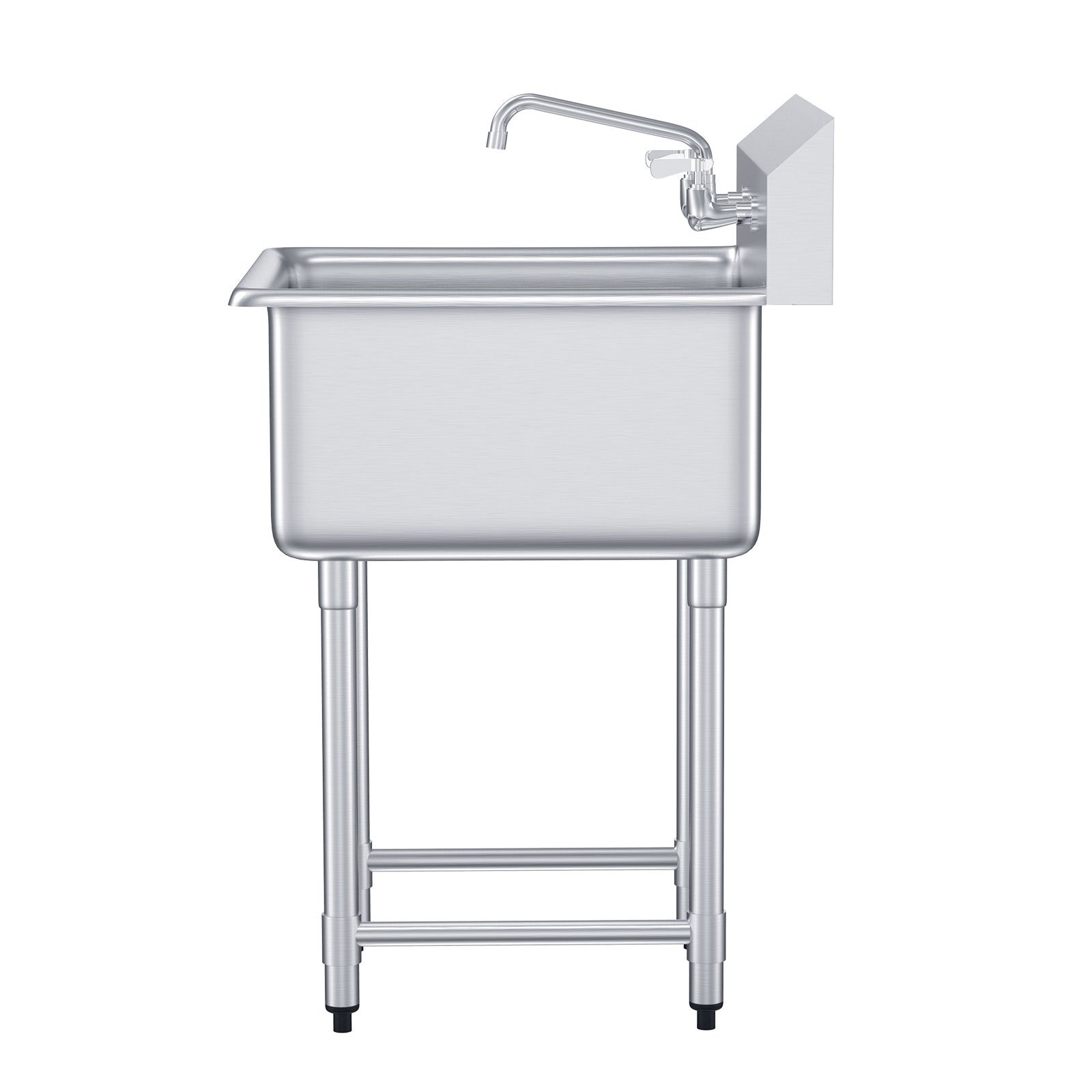VEVOR Fregadero de preparación y uso de acero inoxidable, fregadero pequeño independiente de 1 compartimento que incluye grifo y patas, fregaderos comerciales de un solo tazón de 27 "x 41" para garaje, restaurante, cocina, lavandería, certificado NSF
