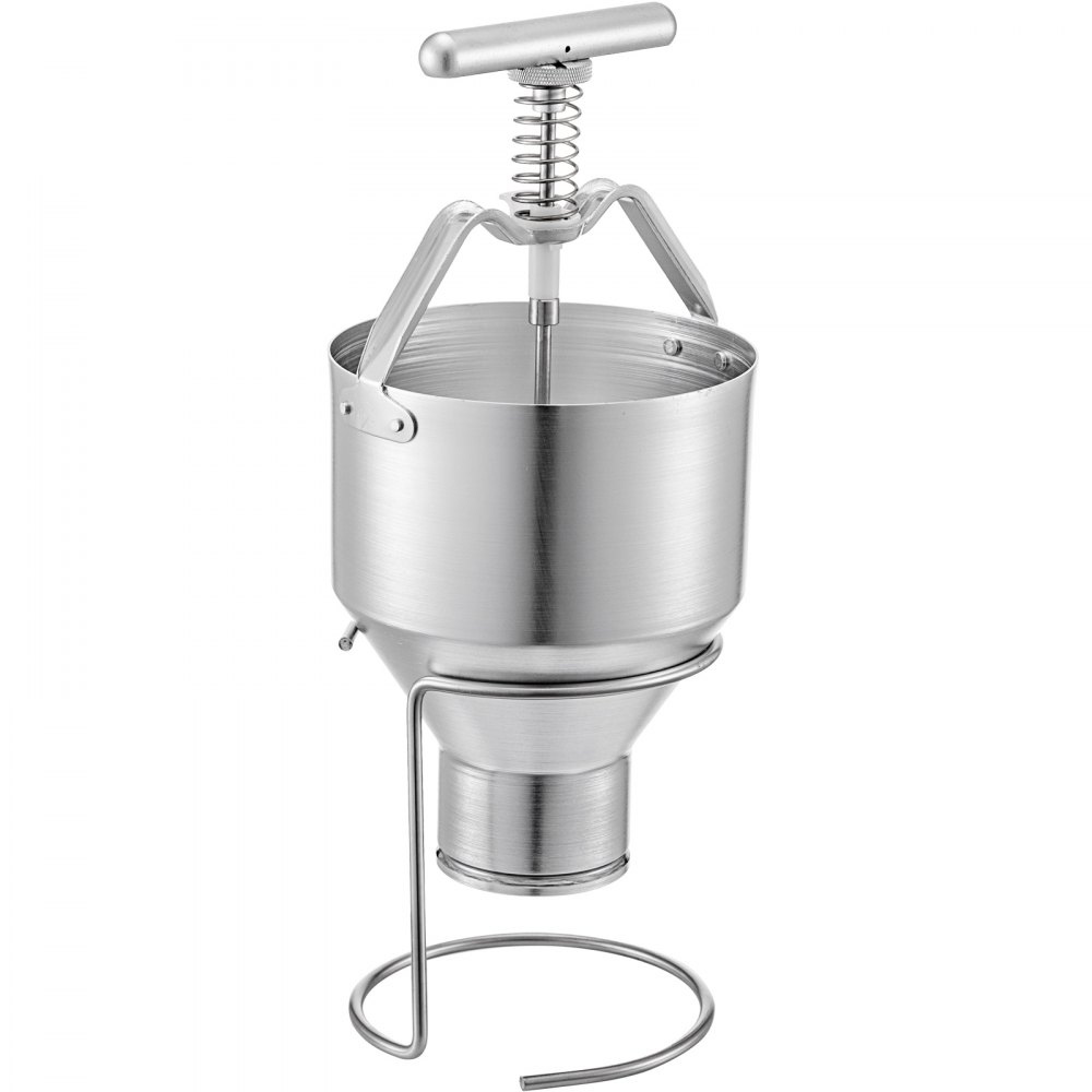 Depositador de donuts VEVOR fabricado en acero inoxidable con asa y soporte con resorte.