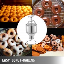 VEVOR Maquina de donas 5L Capacidad Maquina para hacer donas Donut Dropper Hopper Dispensador manual de donuts de aluminio de grado alimenticio