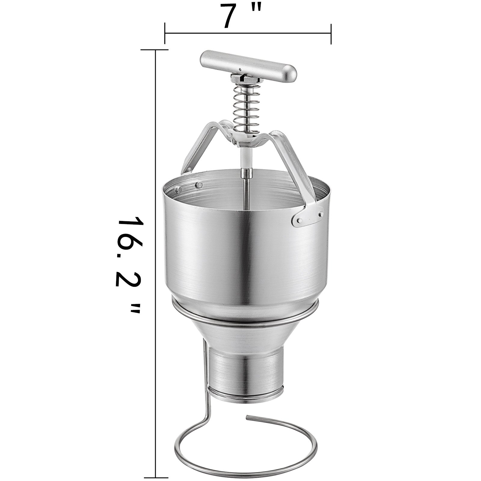 Depositador de donas VEVOR con dimensiones de 7 pulgadas de ancho y 16,2 pulgadas de alto.