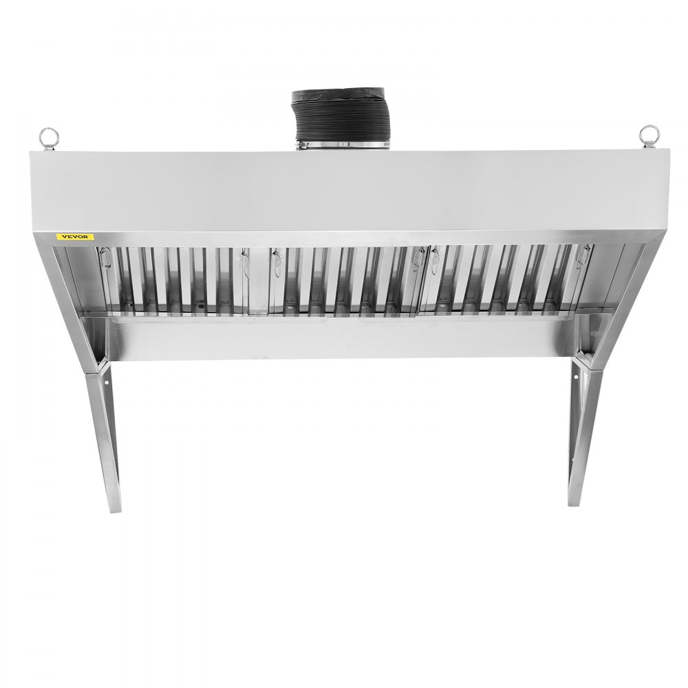 Campana extractora comercial VEVOR, campana extractora de 7 pies para camiones de comida, campana extractora de acero inoxidable 201 para remolques de concesión con 3 rejillas de filtro de aceite desmontables en forma de U, campana de ventilación resistente a la oxidación para cocinas y restaurantes