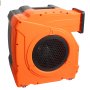 Soplador inflable VEVOR naranja con ventilación hexagonal y mango, diseñado para casas inflables y castillos hinchables.