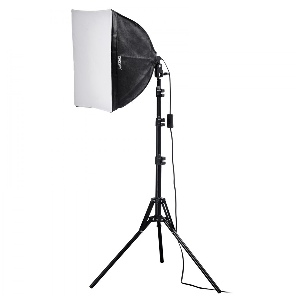 Kit de iluminación VEVOR Softbox de 40,6 x 40,6 cm, Softbox profesional con bombillas LED de 45 W, temperatura de color ajustable de 3000 a 6500 K, trípode, luces de estudio para fotografía, grabación de vídeo y transmisión en directo.
