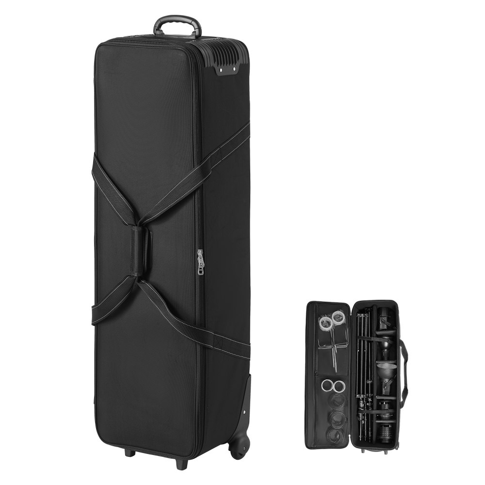 Estuche con ruedas para equipo de estudio, 39,37 x 14,96 x 12,60 pulgadas, bolsa de transporte para cámara con ruedas