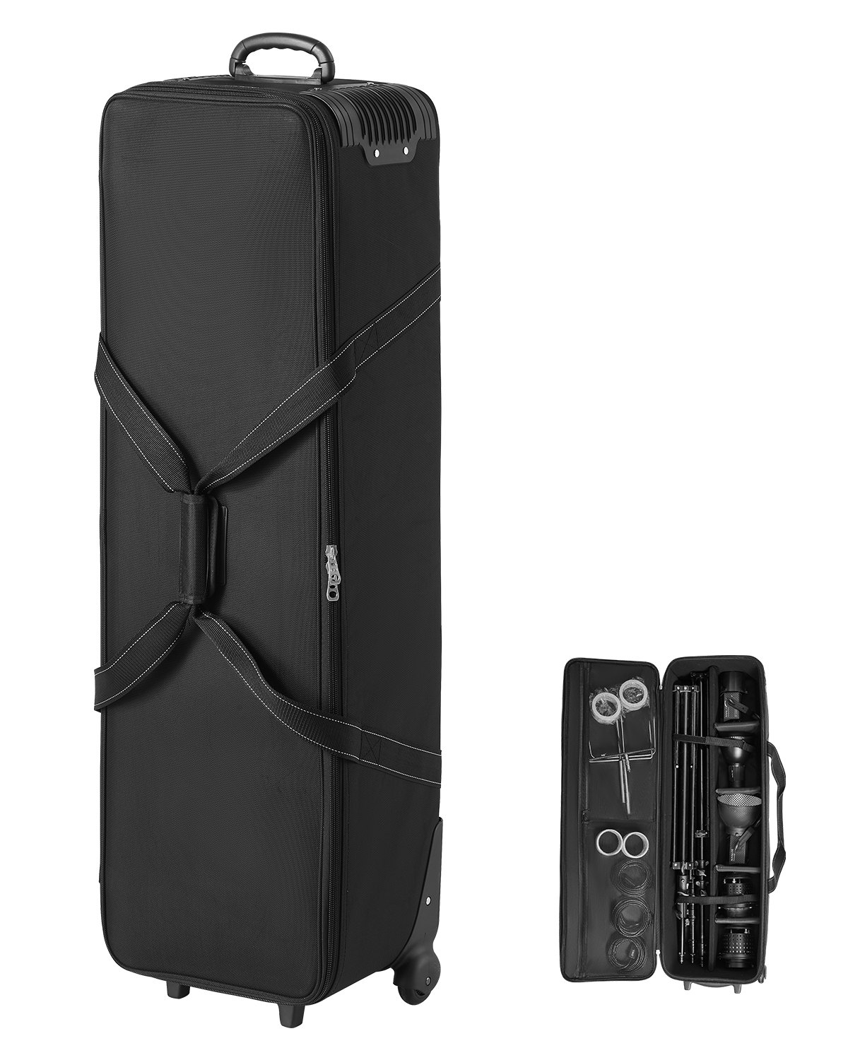 Estuche con ruedas para equipo de estudio, 39,37 x 14,96 x 12,60 pulgadas, bolsa de transporte para cámara con ruedas