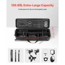 Estuche con ruedas para equipo de estudio, 51,57 x 14,37 x 14,96 pulgadas, bolsa de transporte con ruedas para cámara