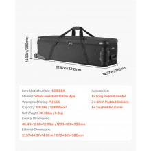 Estuche con ruedas para equipo de estudio, 51,57 x 14,37 x 14,96 pulgadas, bolsa de transporte con ruedas para cámara