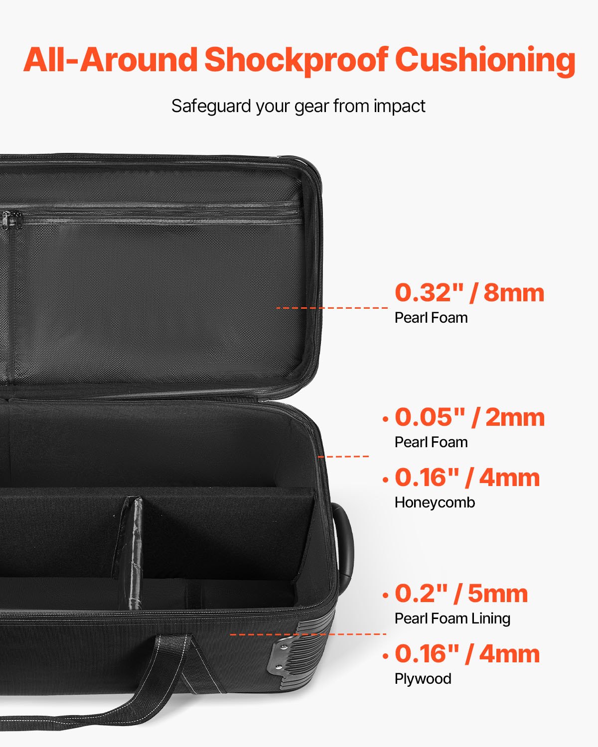 Estuche con ruedas para equipo de estudio, 51,57 x 14,37 x 14,96 pulgadas, bolsa de transporte con ruedas para cámara
