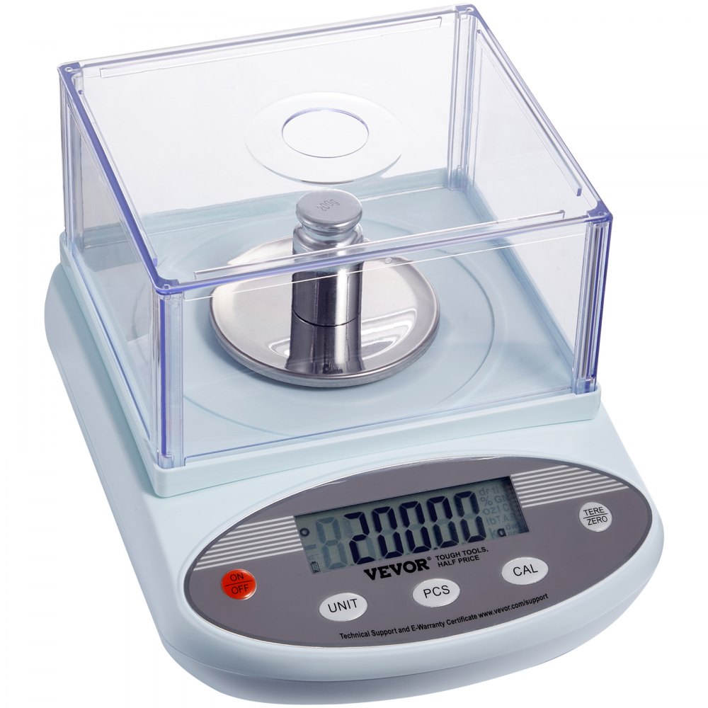 Balanza analítica de laboratorio VEVOR, 500 g x 0,001 g, 13 unidades, con pantalla LCD