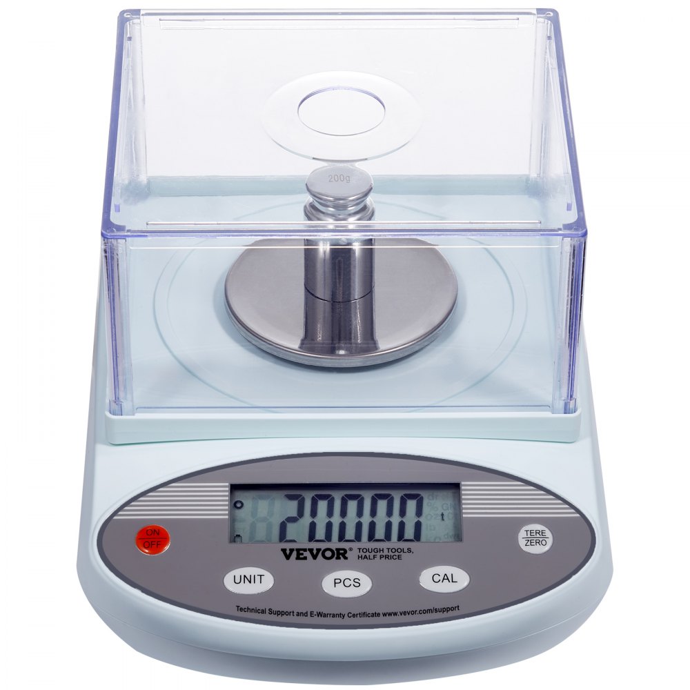 Balanza analítica de laboratorio VEVOR, 500 g x 0,001 g, 13 unidades, con pantalla LCD