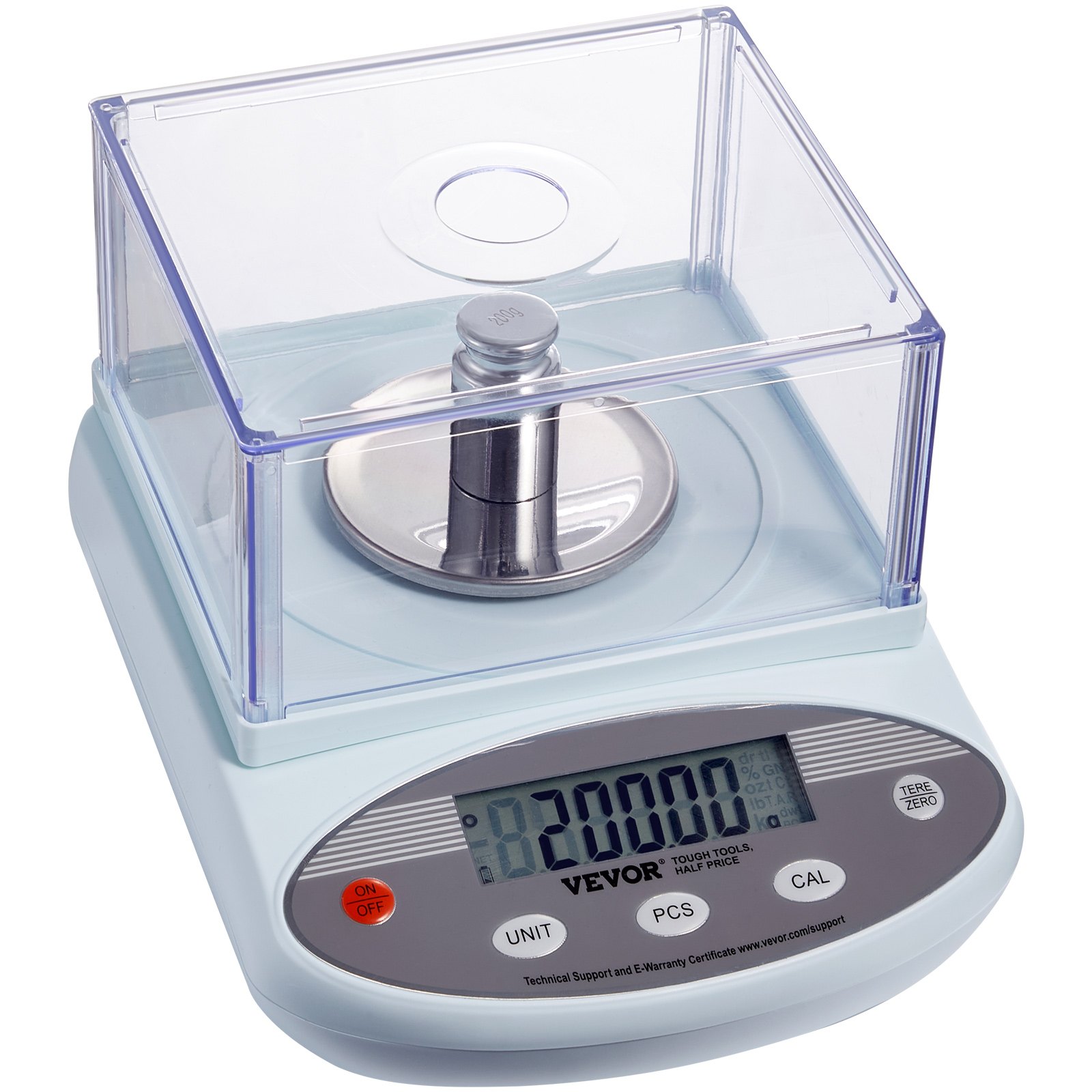 Balanza analítica de laboratorio VEVOR, 500 g x 0,001 g, 13 unidades, con pantalla LCD