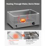 Calentador de alimentos comercial VEVOR, 1 x 19QT, mesa de vapor eléctrica, 1200 W, encimera profesional de acero inoxidable, para bufé, baño María, con control de temperatura de 86-185 °F para catering y restaurantes, color plateado