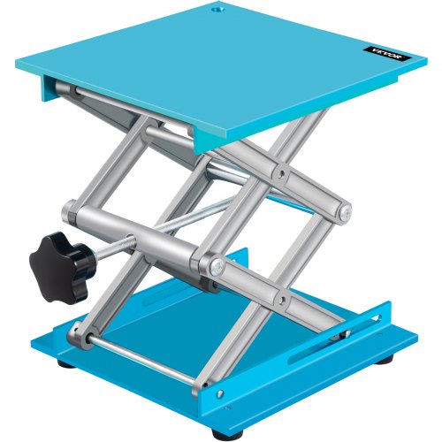 Soporte de gato de laboratorio VEVOR, gato elevador de laboratorio de óxido de aluminio de 8 x 8 pulgadas con altura ajustable de 2.4 a 12 pulgadas, gato de tijera de laboratorio duradero y estable, plataforma de gato de laboratorio con gran capacidad de carga de 88 libras/40 kg