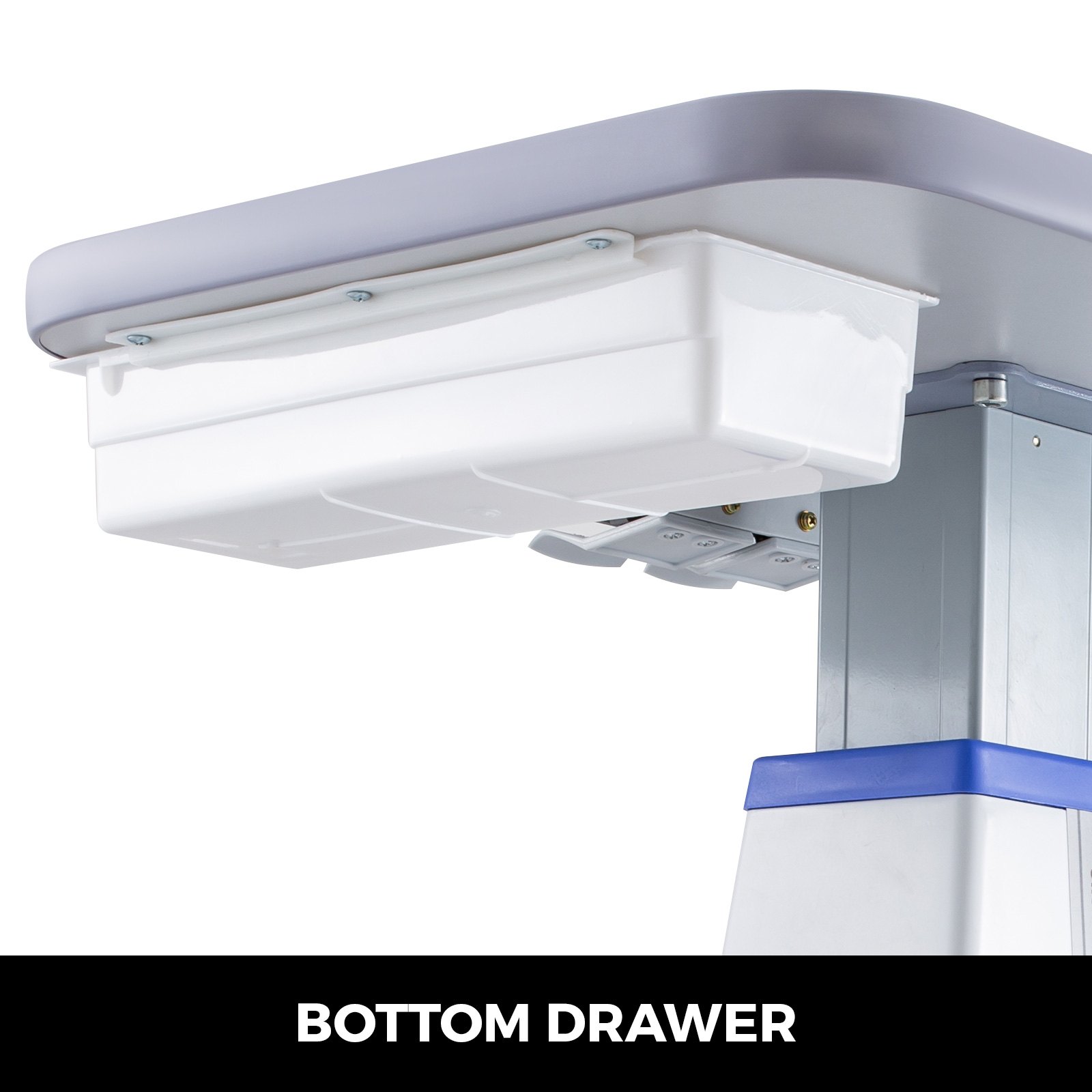 Mesa de instrumentos motorizada VEVOR, carrito médico profesional, carrito dental, mesa de trabajo de instrumentos motorizados de anteojos ópticos ajustables para 2 instrumentos (D16 18.9" x 15.7")