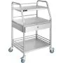 VEVOR - Carrito multiusos con ruedas, carrito comercial con ruedas para laboratorio dental, con 3 estantes de acero inoxidable (3 estantes/1 cajón)