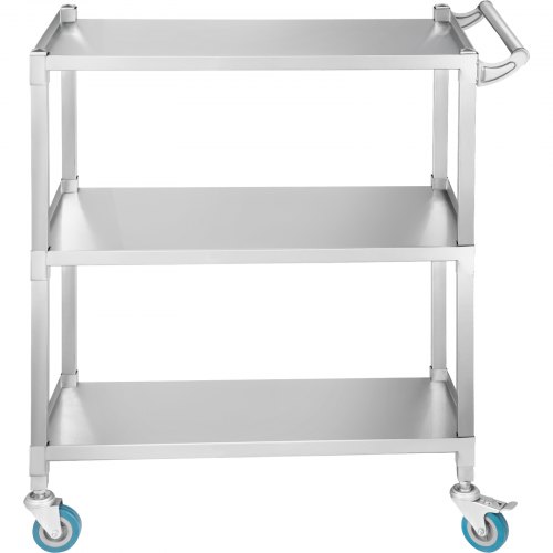 Carro utilitario de laboratorio VEVOR, carro de laboratorio rodante con capacidad de peso de 500 libras, carro de laboratorio móvil de 3 estantes, carro de laboratorio con estructura de acero inoxidable resistente, ruedas giratorias silenciosas de 360° con freno de pie, para salón de laboratorio clínico