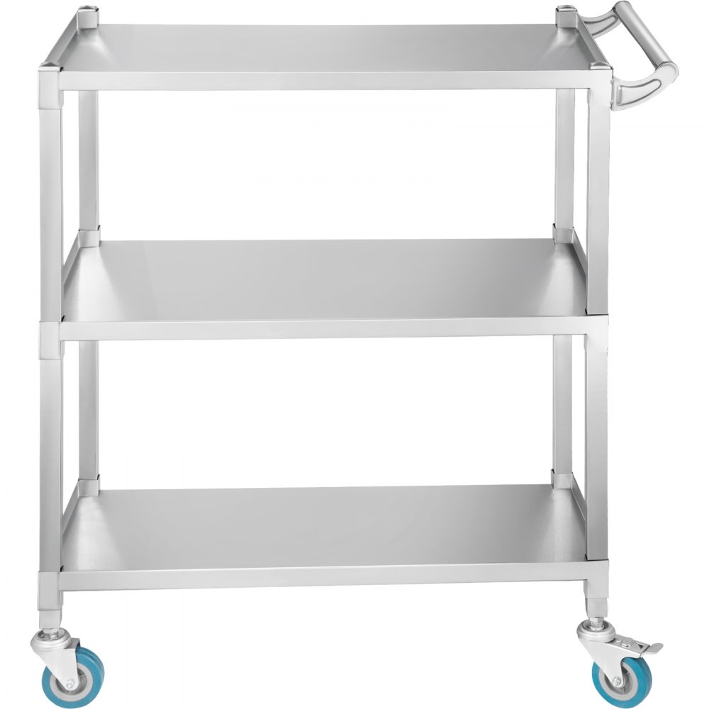 Carro utilitario de laboratorio VEVOR, carro de laboratorio rodante con capacidad de peso de 500 libras, carro de laboratorio móvil de 3 estantes, carro de laboratorio con estructura de acero inoxidable resistente, ruedas giratorias silenciosas de 360° con freno de pie, para salón de laboratorio clínico