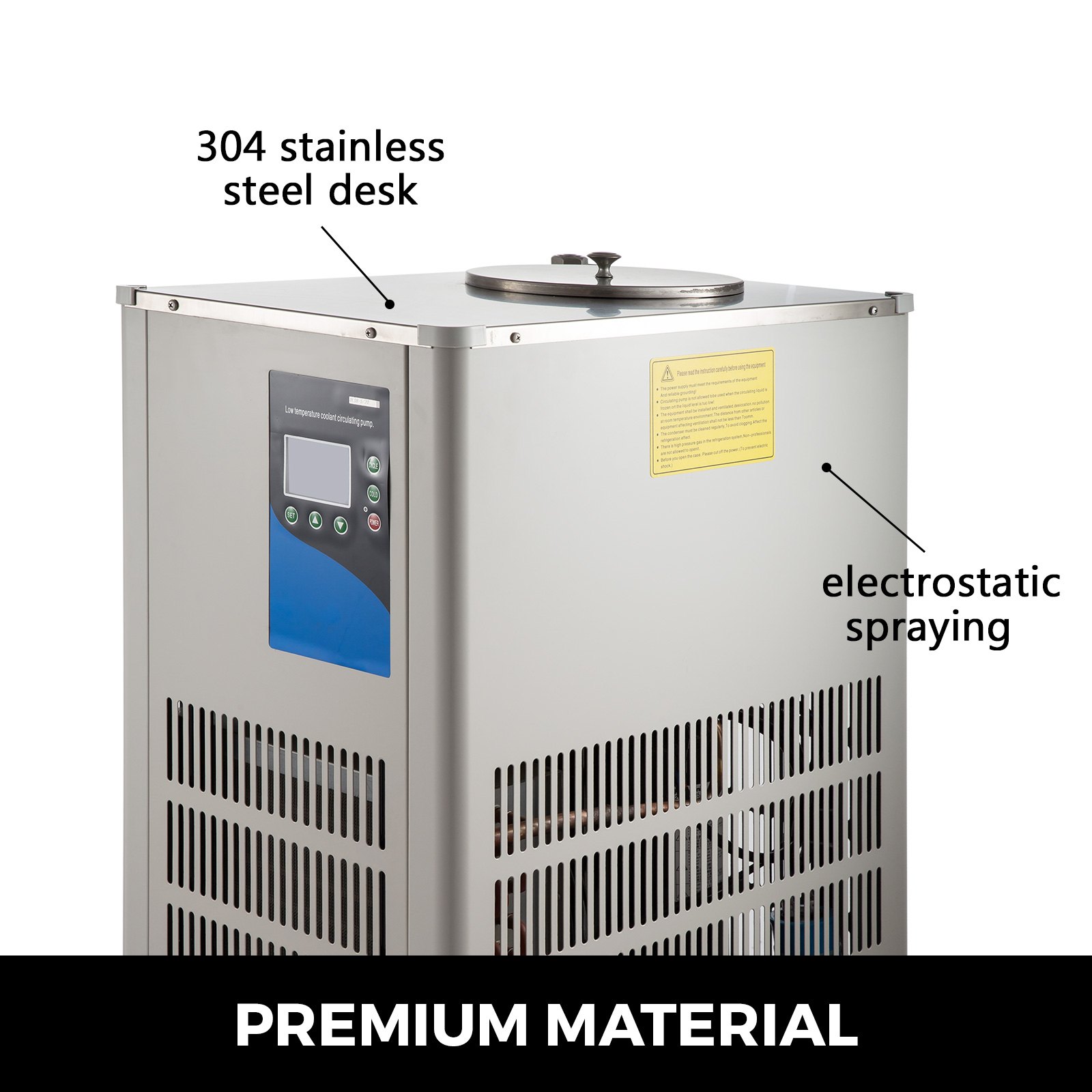 Enfriador de laboratorio VEVOR con escritorio de acero inoxidable 304 y pulverización electrostática.