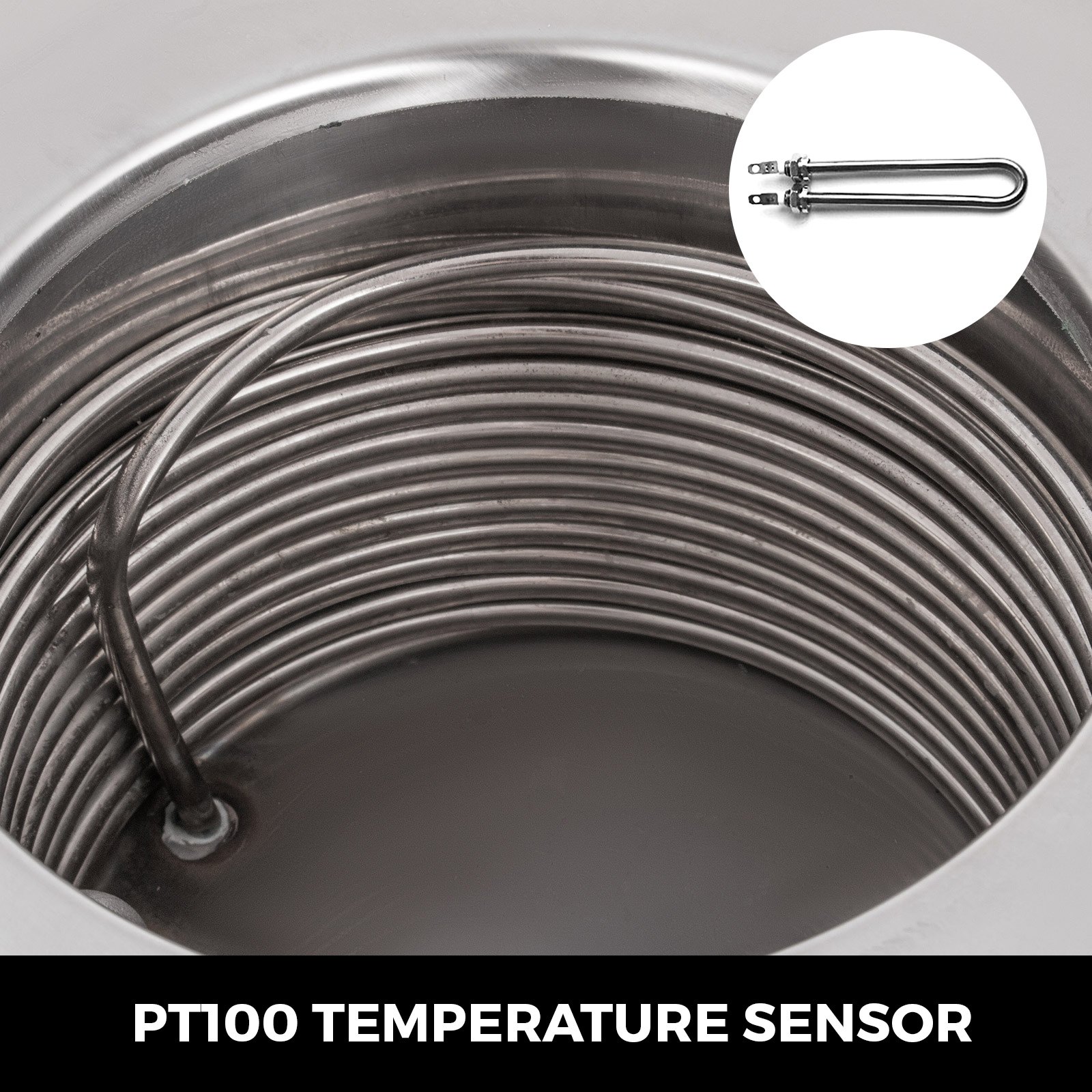 Enfriador de laboratorio VEVOR con serpentín de acero inoxidable y pantalla con sensor de temperatura pt100.