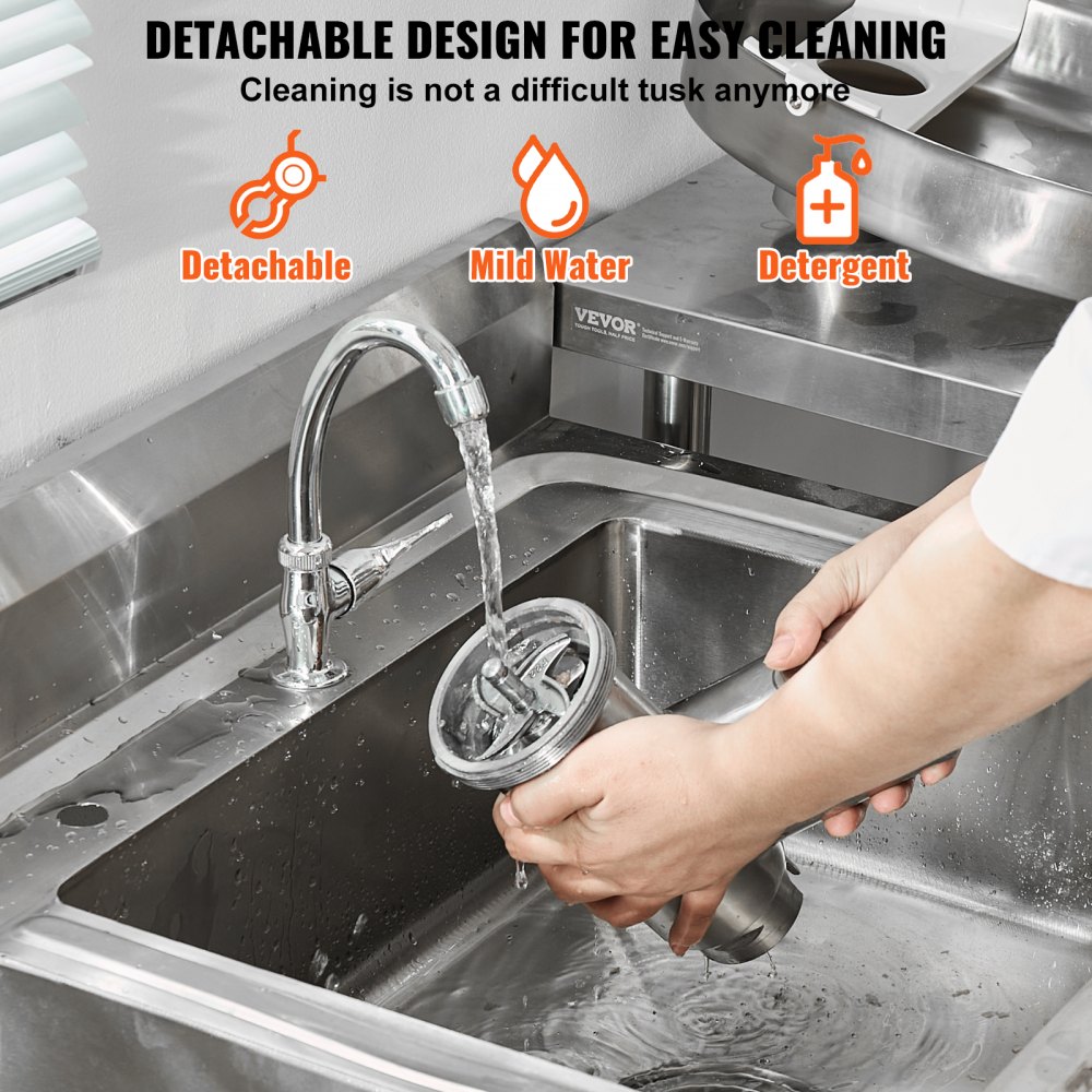 Picadora de carne VEVOR, capacidad de 14 lb/min, eléctrica, con cuchilla y placa de molienda, para embutir, de acero inoxidable, para cocina, restaurante, carnicería.