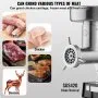 Picadora de carne VEVOR, capacidad de 14 lb/min, eléctrica, con cuchilla y placa de molienda, para embutir, de acero inoxidable, para cocina, restaurante, carnicería.