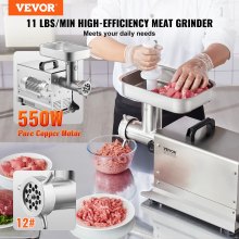 Picadora de carne eléctrica comercial de 11 libras por minuto, máquina para embutir salchichas para cocina